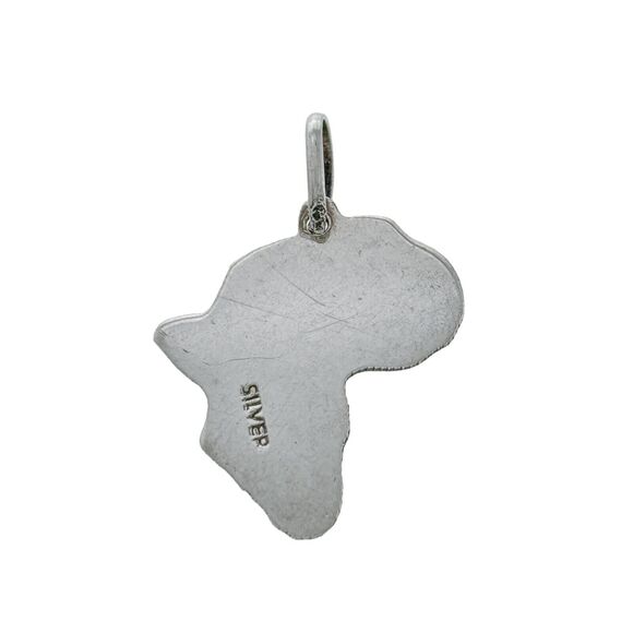Vintage Sterling Silver 925 Africa Charm Pendant - Picture 2 of 11